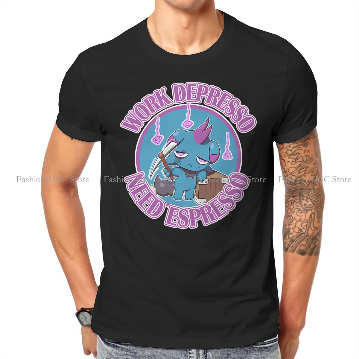 Board Game Cafe - Work Depresso Need Espresso Round Collar
