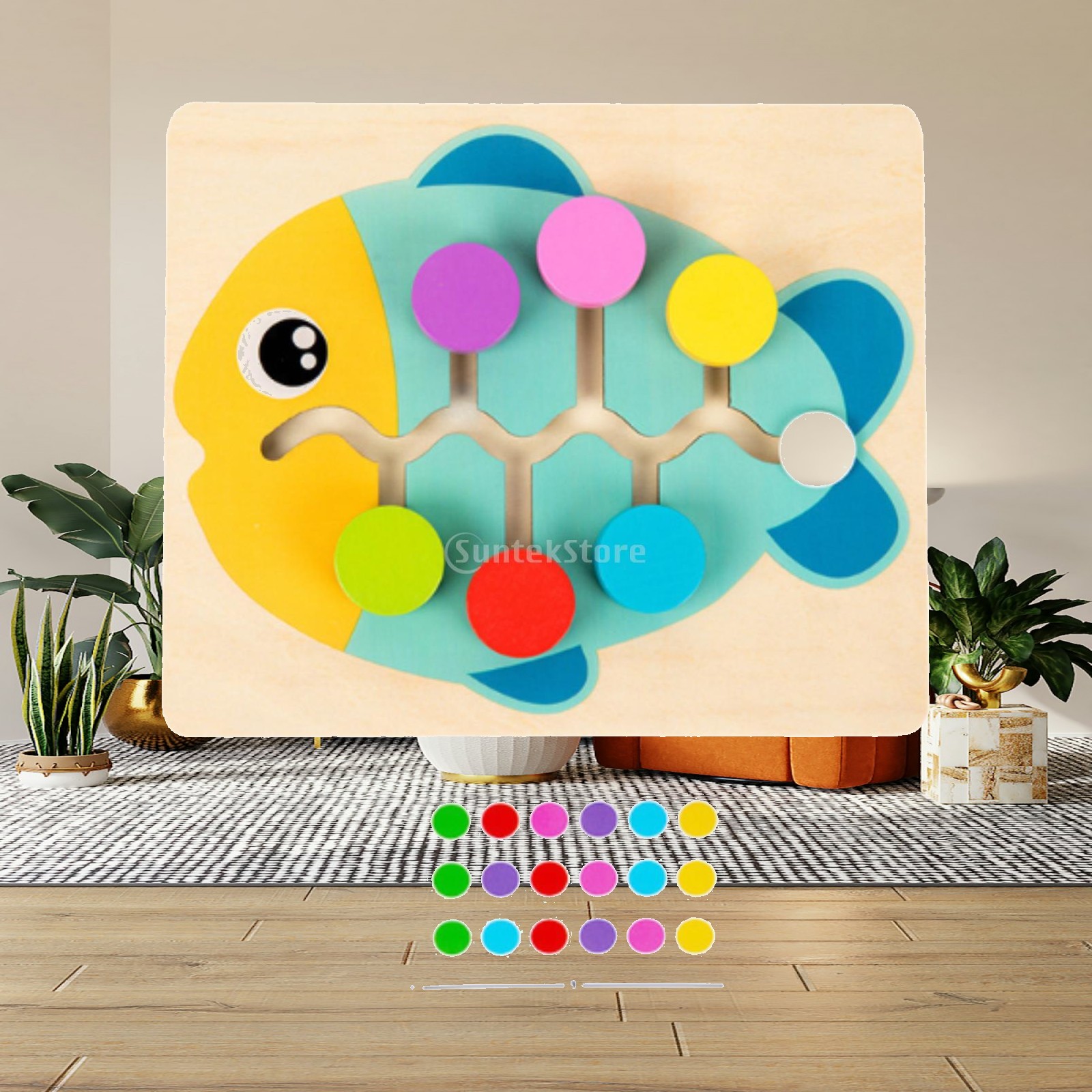Board Game For 6 Years Old - Wood Color Matching Slide Puzzle Age