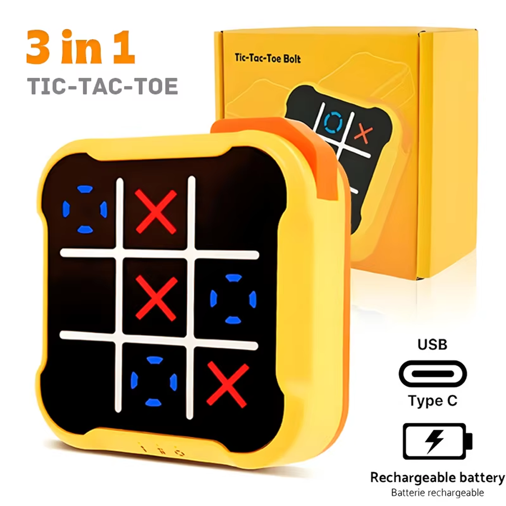 Board Game For 3 Players - 3in1 Electronic TIC-TAC-TOE Bolt Chess Game