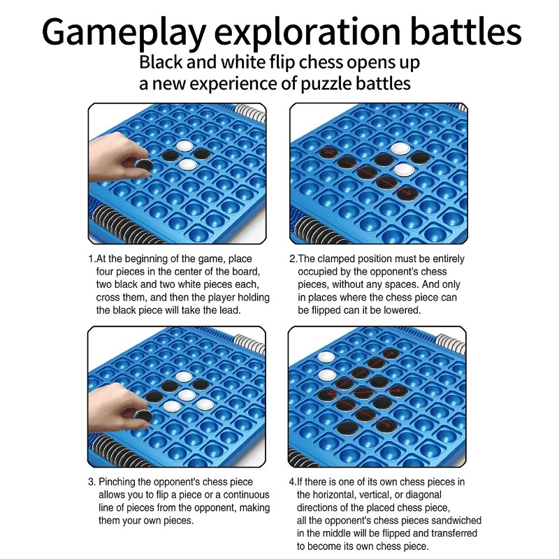 Dual-Side Flip Board Strategy  - Board Game For 3 Players ulasan dan harga