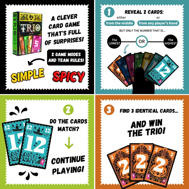 Strategic Card Board Game TRIO - Board Game For 3 Players ulasan dan harga