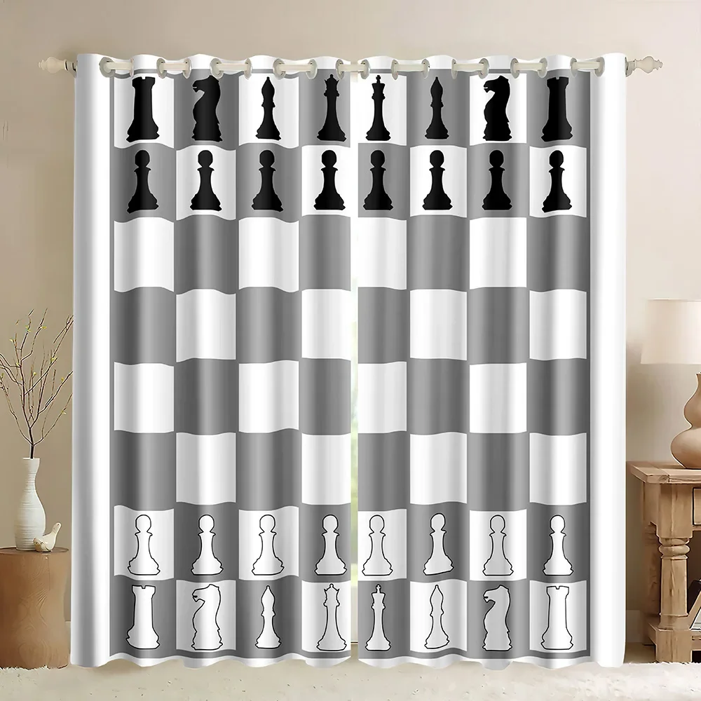 Chessboard  Window Curtains In - Board Game Cafe ulasan dan harga