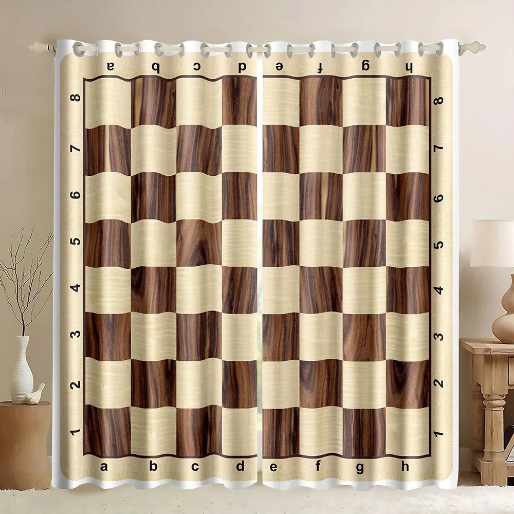 Chessboard  Window Curtains In - Board Game Cafe ulasan dan harga