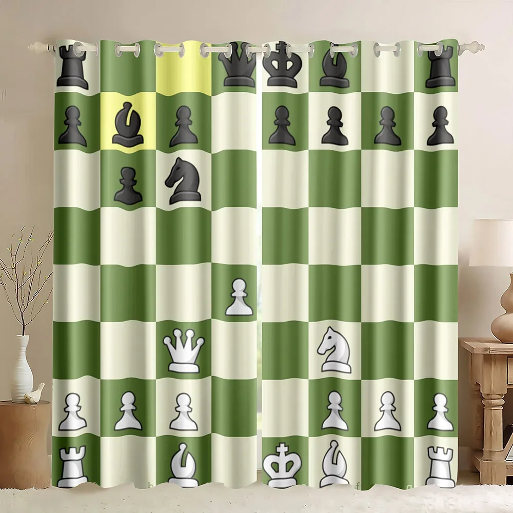 Chessboard  Window Curtains In - Board Game Cafe ulasan dan harga