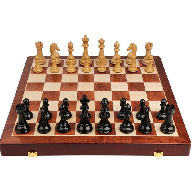 3 in 1 wooden chess foldable c - Board Game Logo ulasan dan harga