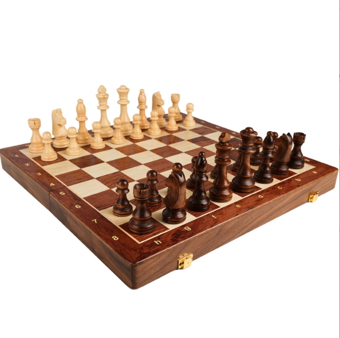 3 in 1 wooden chess foldable c - Board Game Logo ulasan dan harga