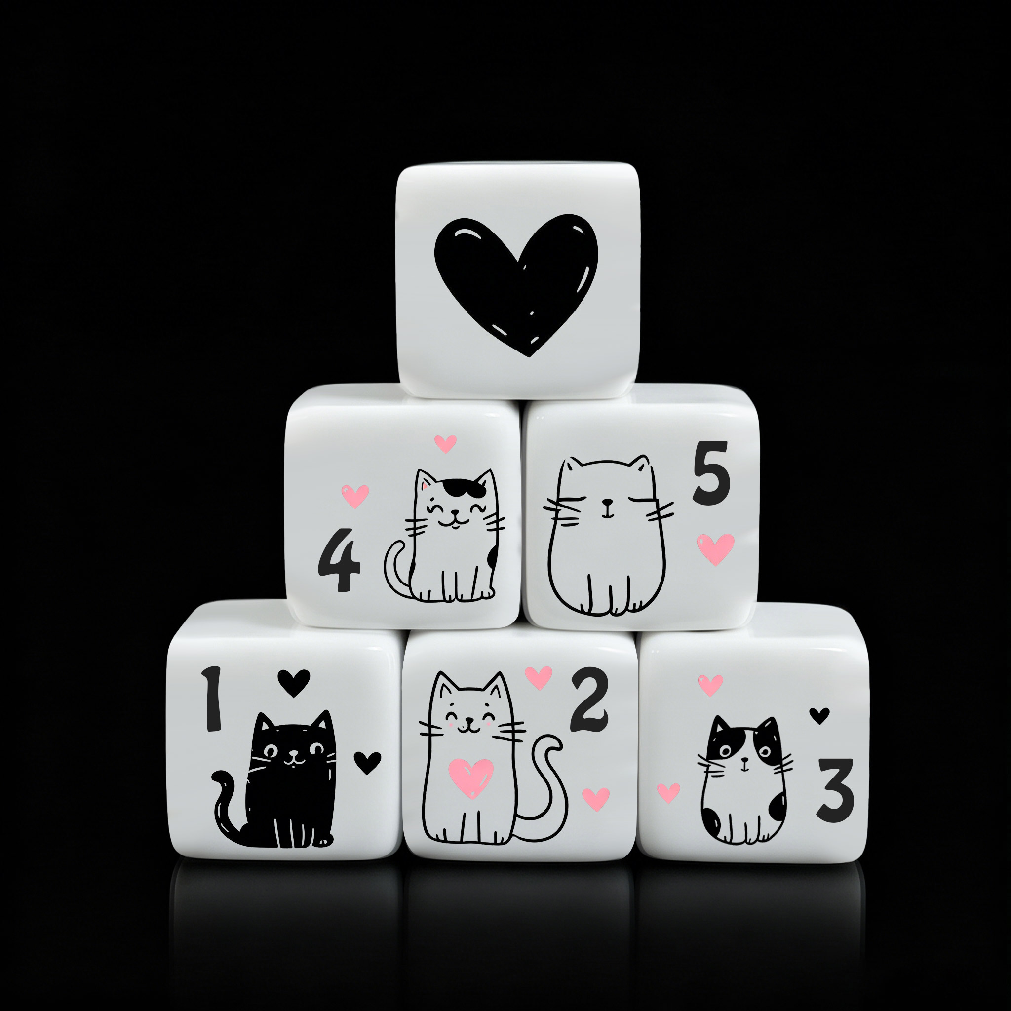 12Pcs/Set 16mm Cute Cat Dice,  - Board Game Design ulasan dan harga